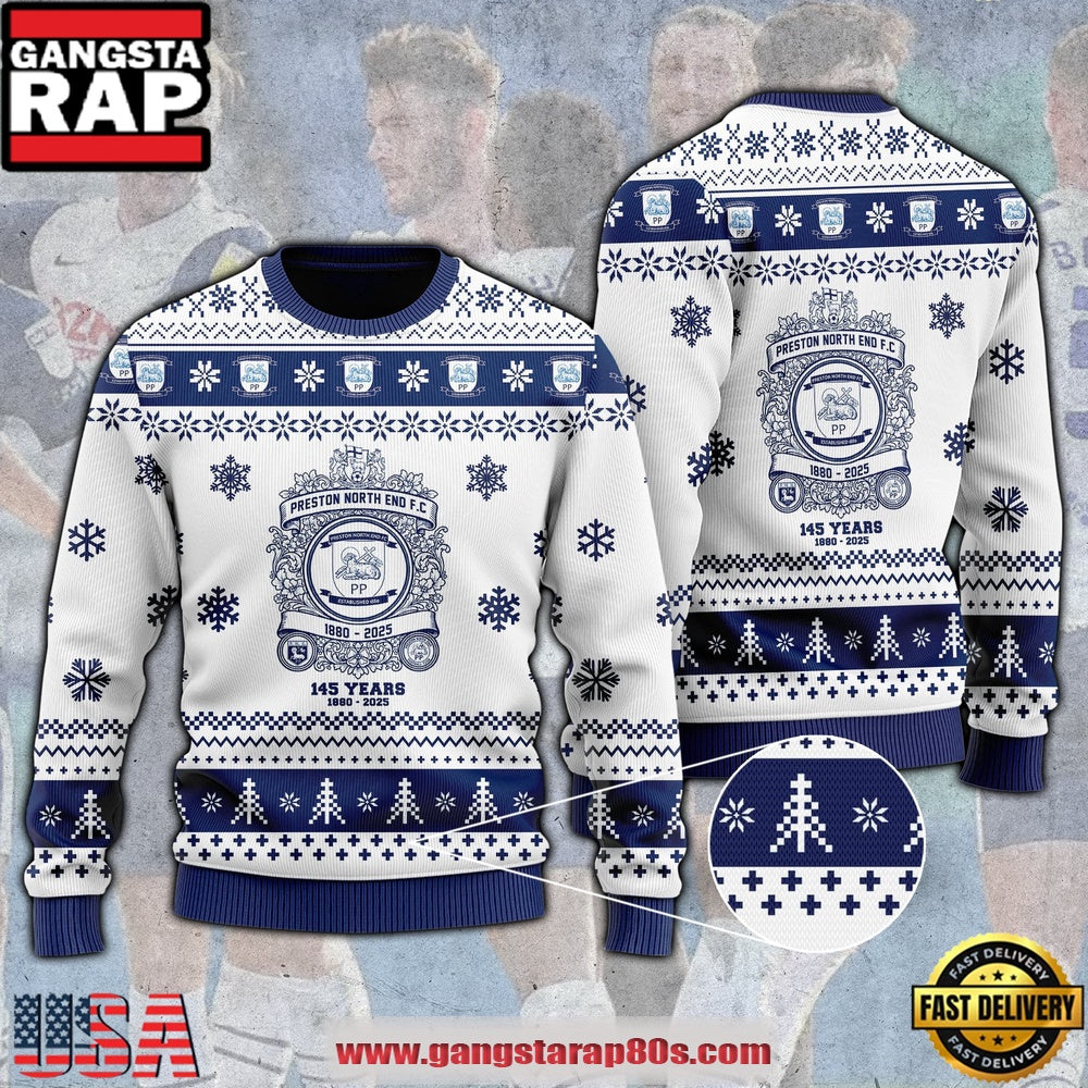 Preston North End F.C. 145 YEARS 3D Noel Ugly Xmas Sweater