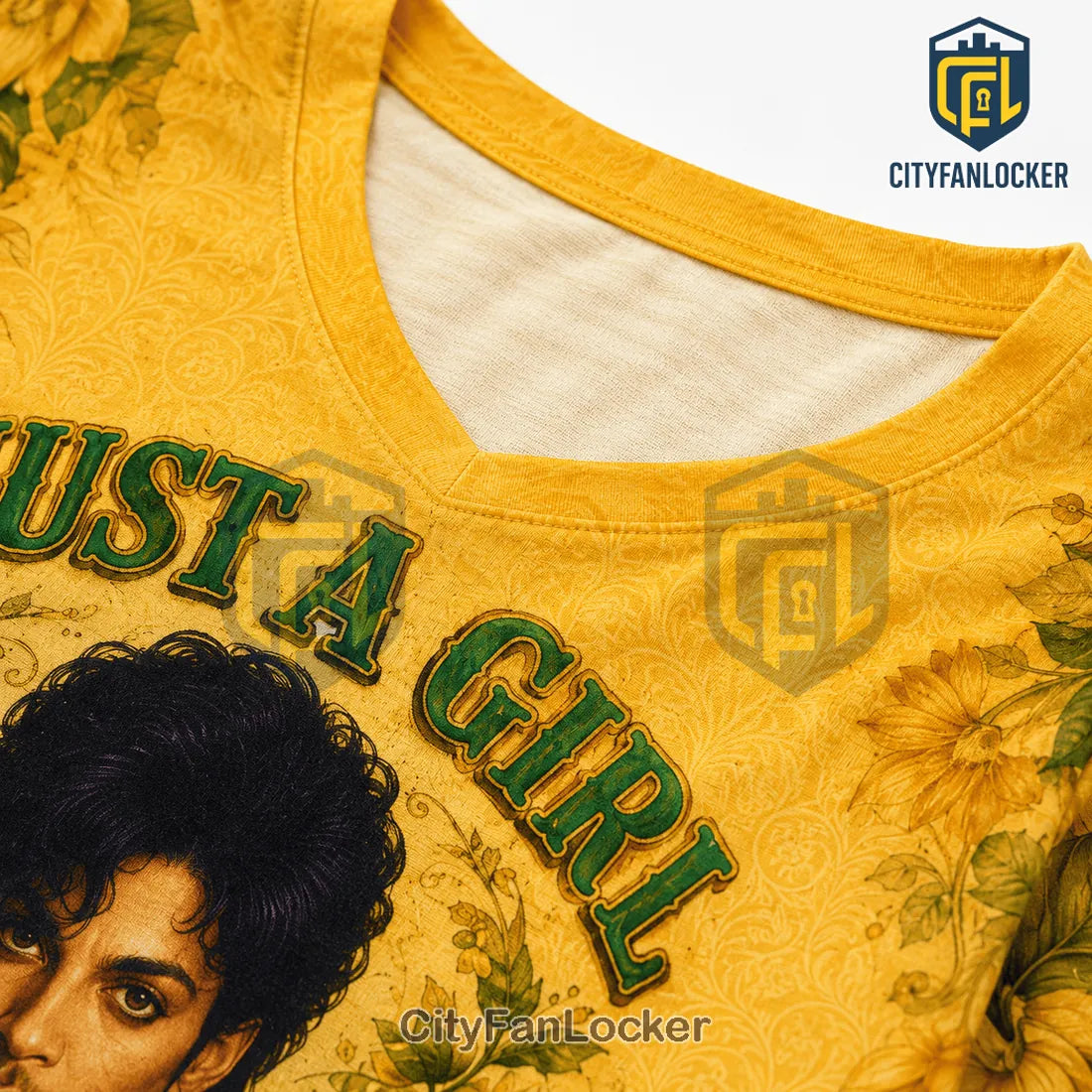Prince Purple Rain Sunflower V-Neck Shirt