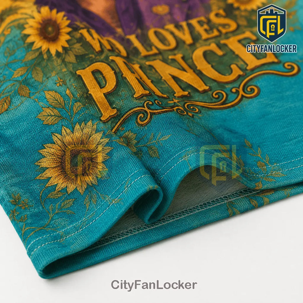 Prince Purple Rain Sunflower V-Neck Shirt