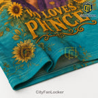 Prince Purple Rain Sunflower V-Neck Shirt