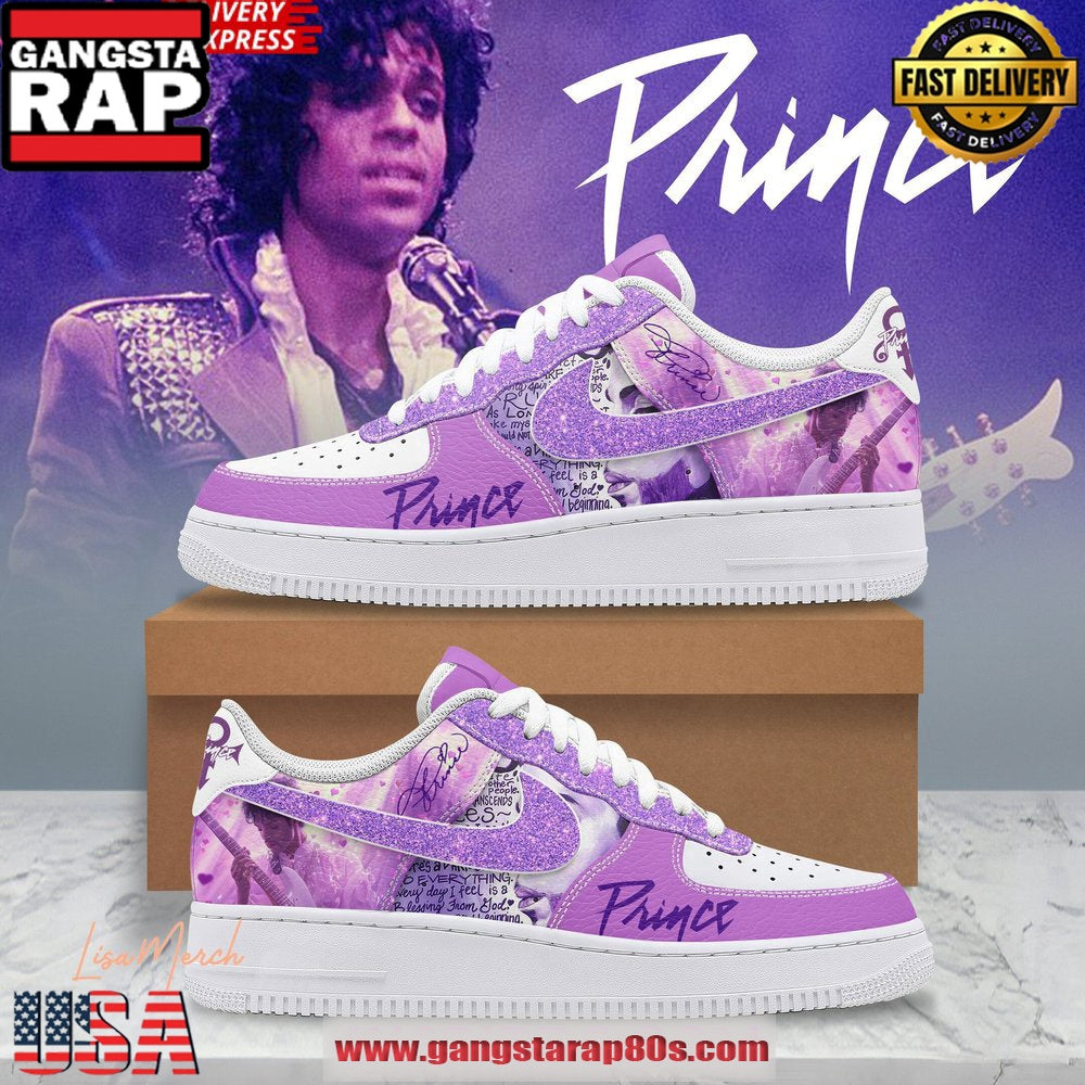 Prince Purple Special Edition Air Force 1 Running Sneakers Shoes
