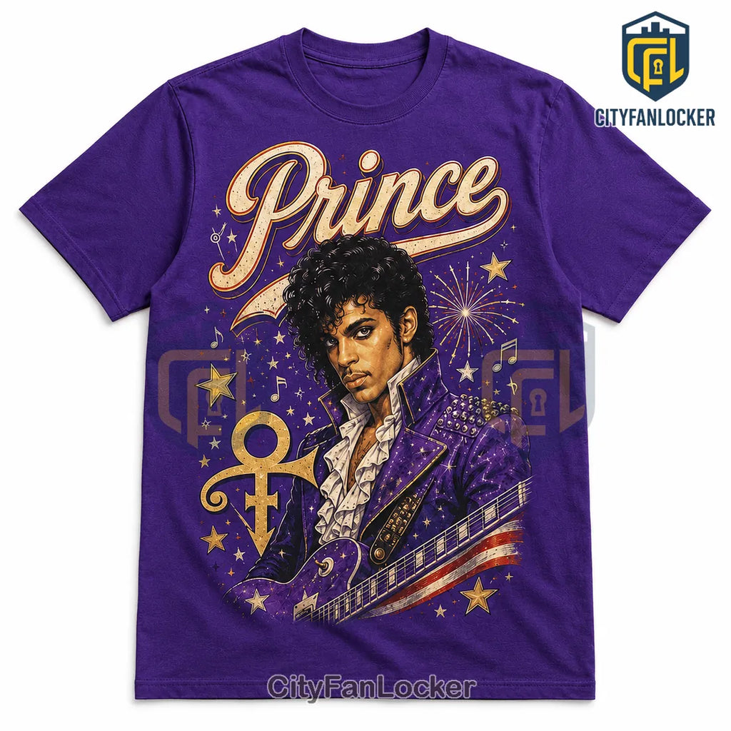Prince Red White and Prince Premium Purple Crewneck T-Shirt