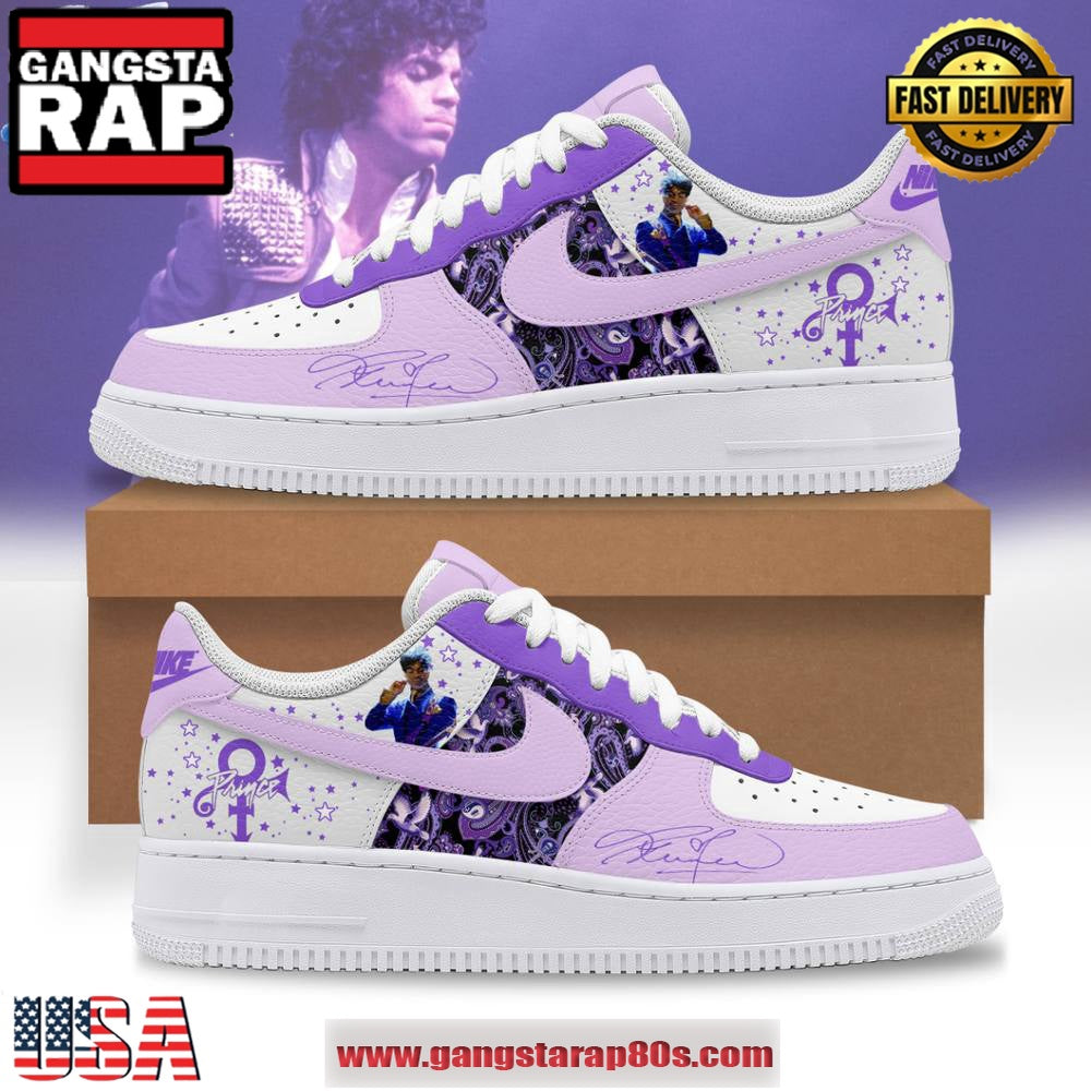 Prince Signature Purple Limited Edition Air Force 1 Running Sneakers Shoes