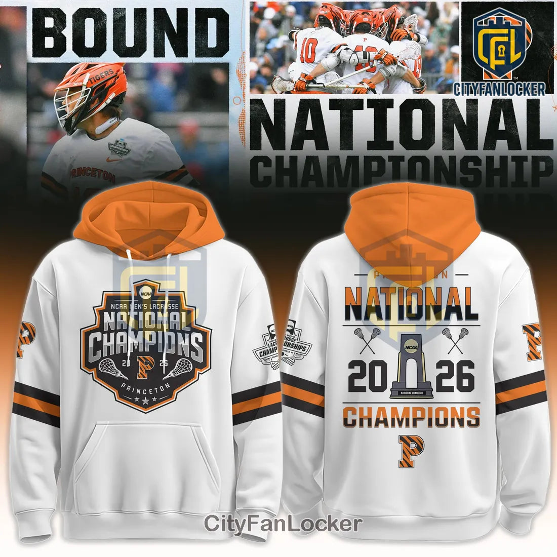 Princeton Tigers 2026 NCAA Men’s Lacrosse National Champions Hoodie