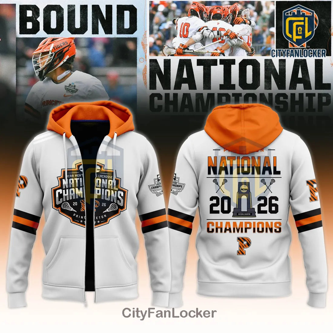 Princeton Tigers 2026 NCAA Men’s Lacrosse National Champions Hoodie