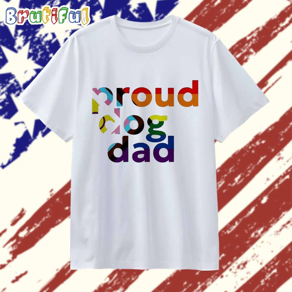 Proud Dog Dad LGBT Pride Month T Shirt
