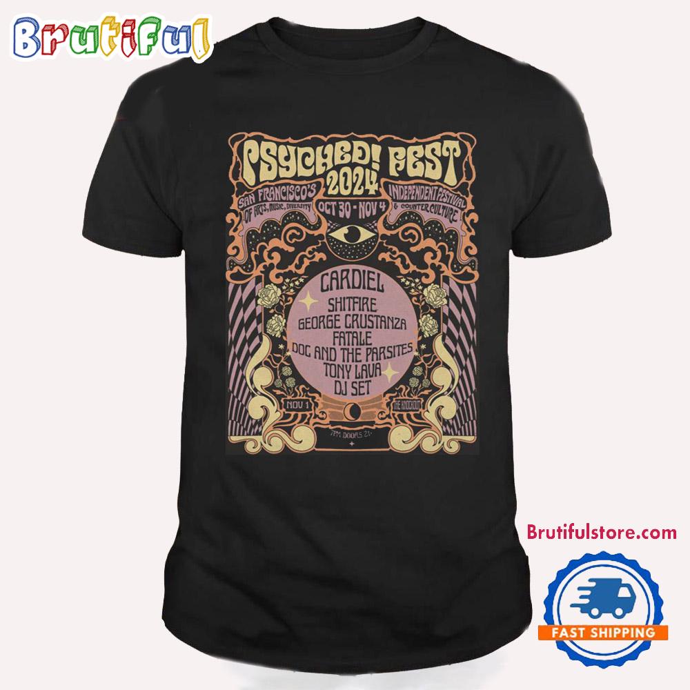 Psyched Fest Rickshaw Stop In San Francisco CA Oct 30-Nov 4 2024 Tour US T Shirt