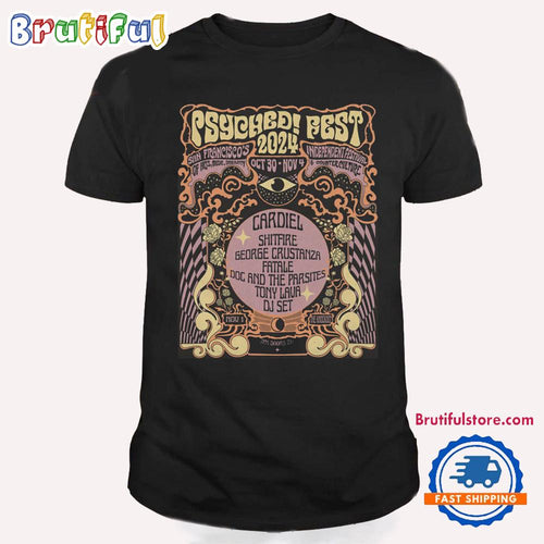 Psyched Fest Rickshaw Stop In San Francisco CA Oct 30-Nov 4 2024 Tour US T Shirt