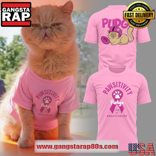 Pudge the Cat Breast Cancer Awareness Unisex 3D Shirt