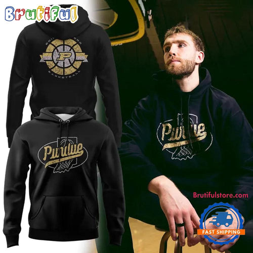 Purdue Boilermake Basketball BLACKOUT Patch Special Edition Hoodie T-Shirt