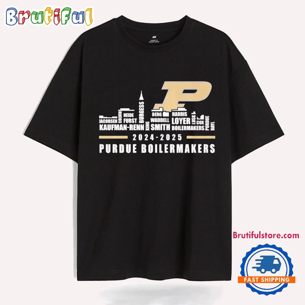 Purdue Boilermakers Player Name 2024 2025 City Skyline T Shirt