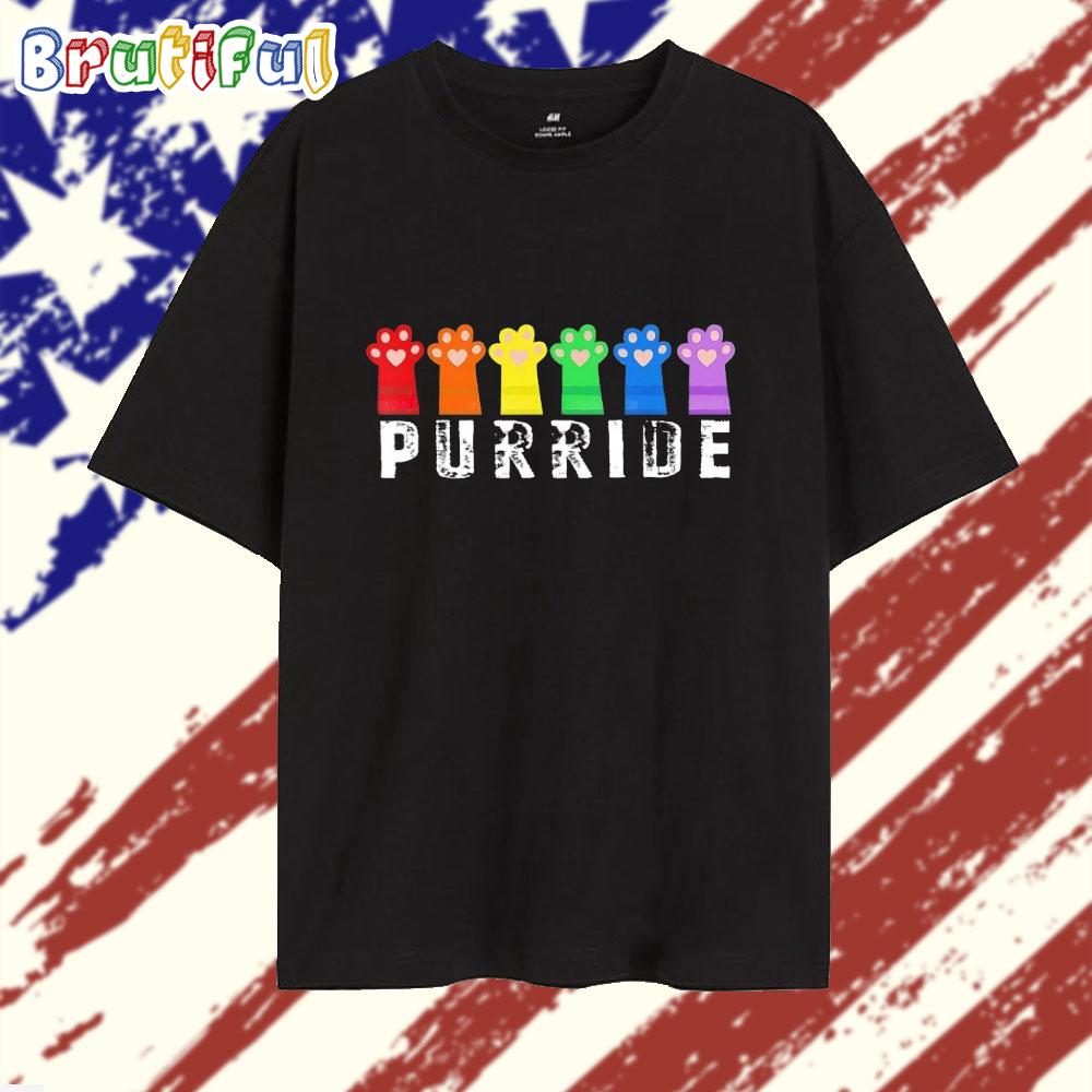 Purride cat paw LGBT T Shirt
