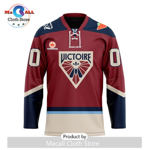 PWHL Montreal Victoire Custom Home Lace Hockey Jersey