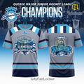 QMJHL Chicoutimi Sagueneens 2026 Champions Grey Hockey Shirt