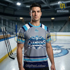 QMJHL Chicoutimi Sagueneens 2026 Champions Grey Hockey Shirt