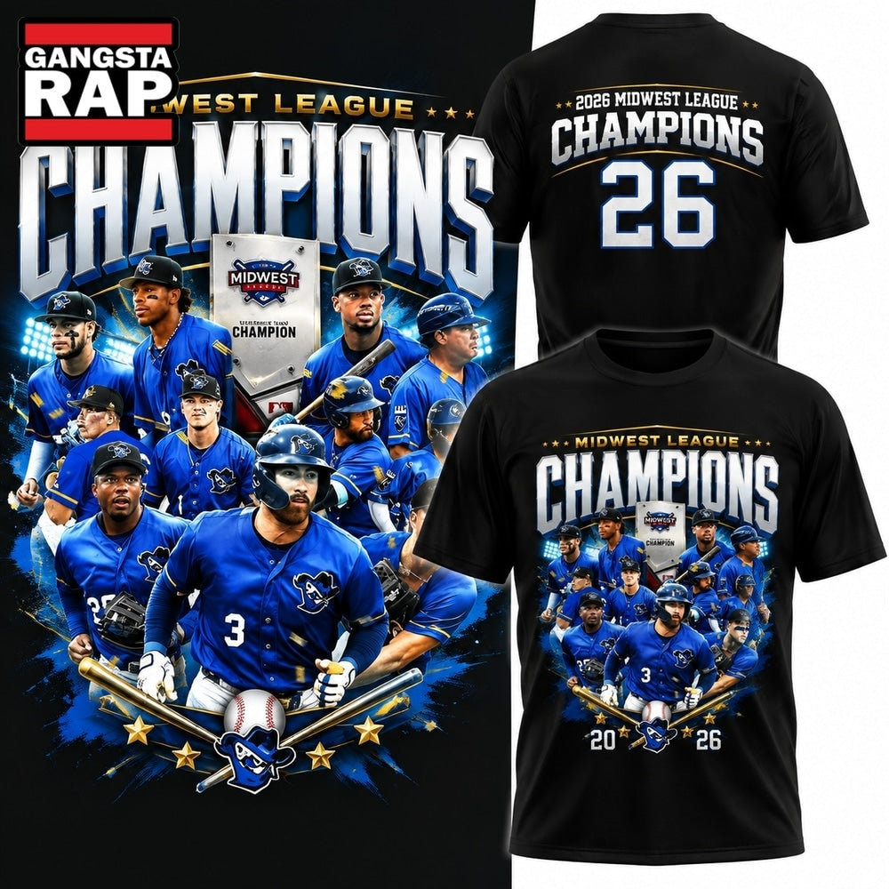 Quad Cities River Bandits 2026 Midwest League Black T Shirt