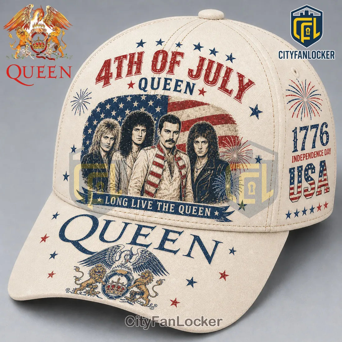 Queen Band x 4th of July Independence Day 1776 Baseball Cap
