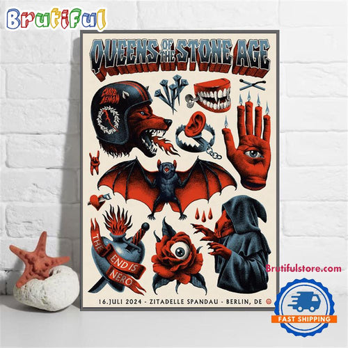Queens Of The Stone Age July 16 2024 Live At Zitadelle Spandau Berlin DE Wall Art Poster Canvas