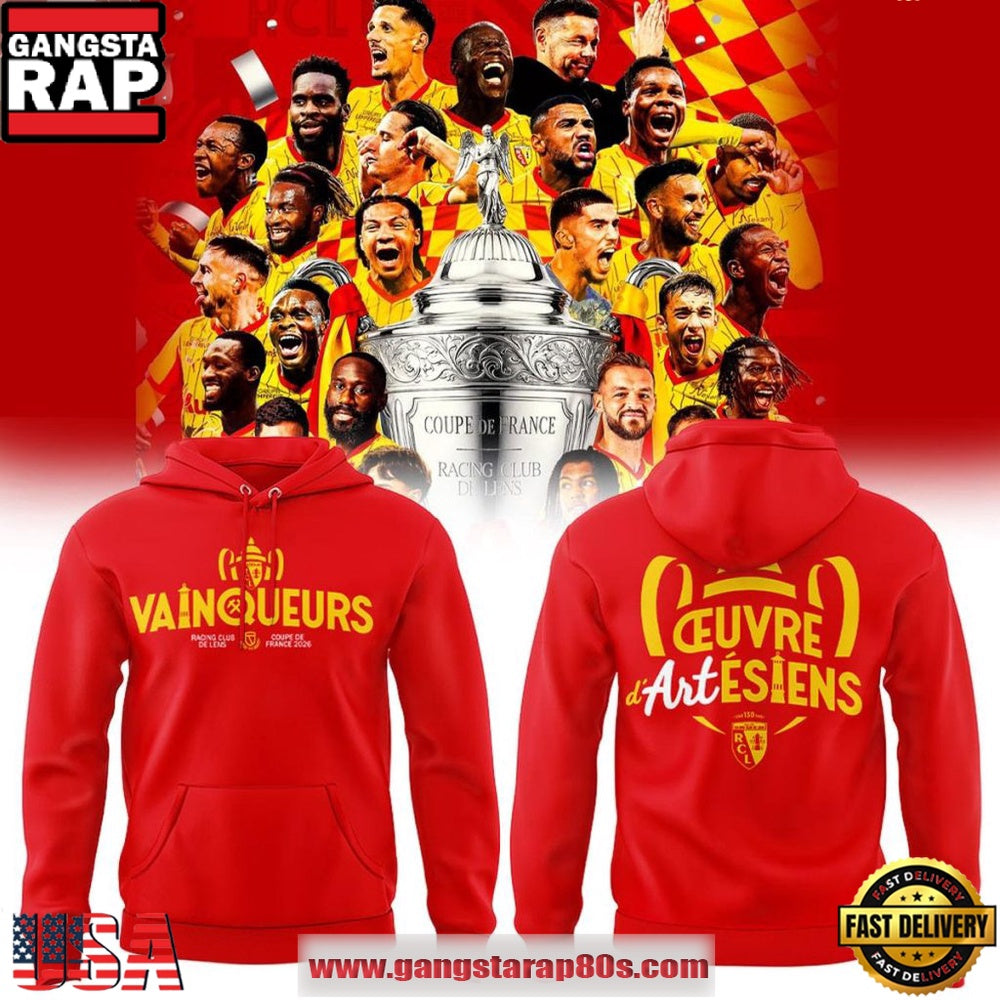 Racing Club de Lens Coupe de France Champions 2025-26 Red Hoodie