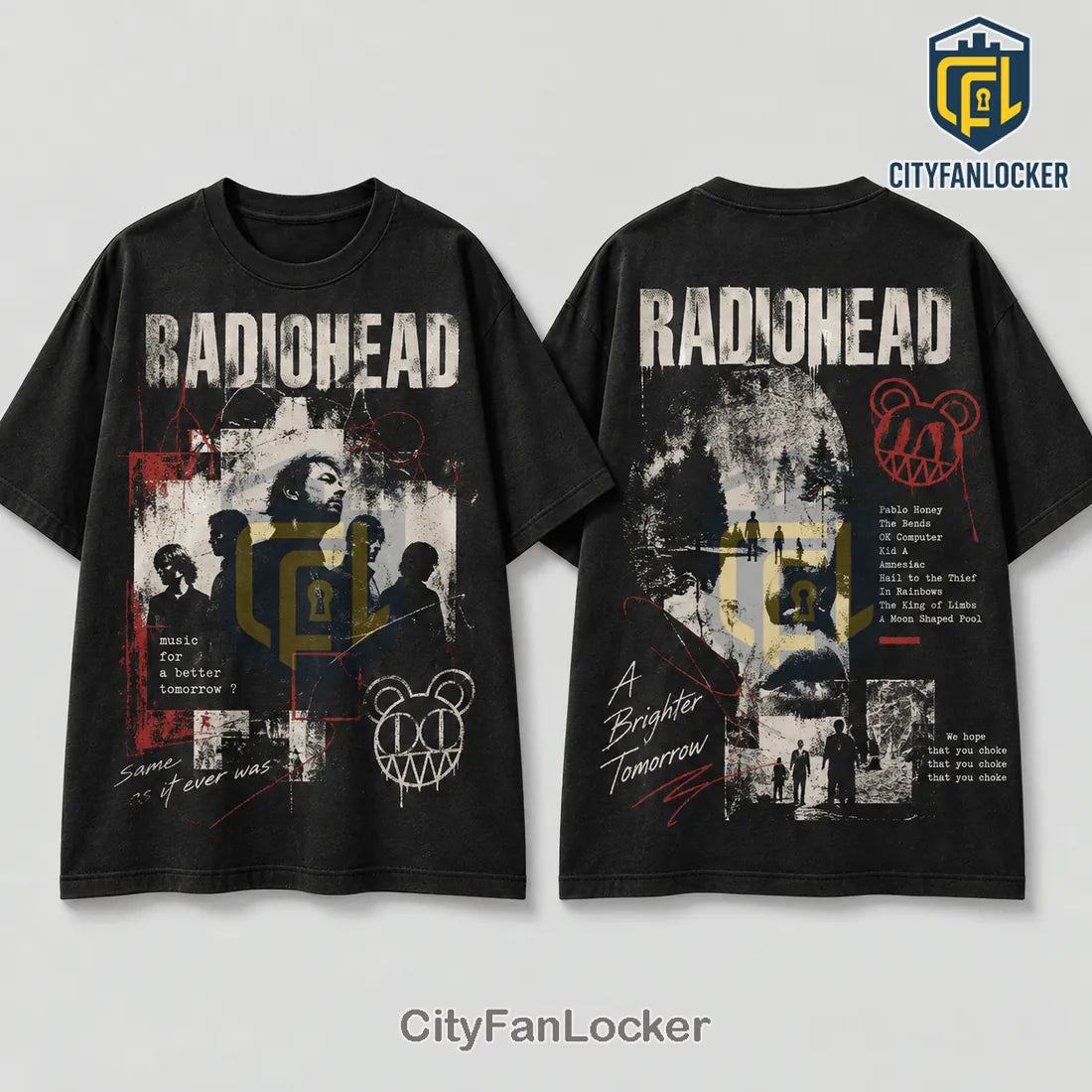 Radiohead Music Alternative Rock Black T-Shirt