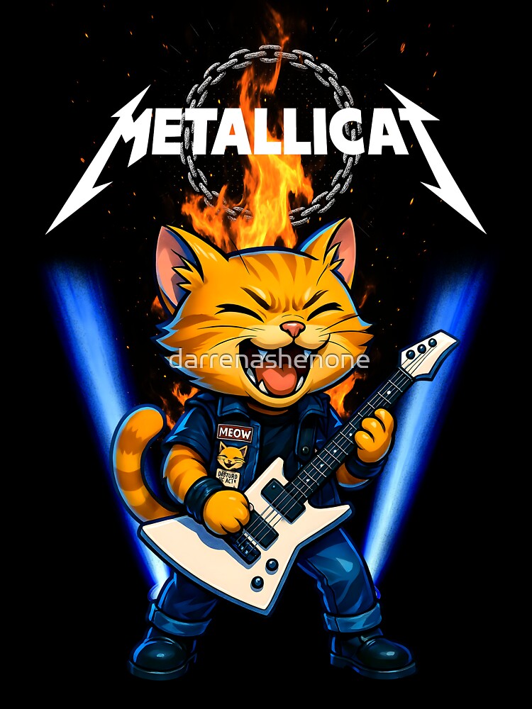 Metallicat Whiskers Riffs And Rebellion Shirt