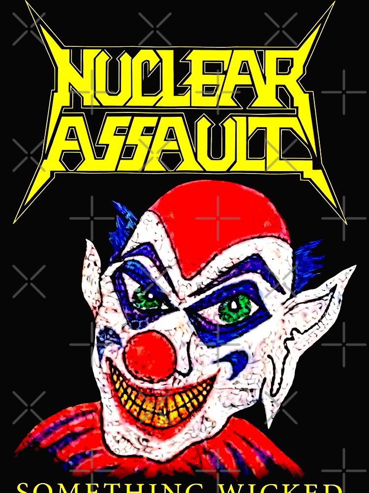 Yellow Typography And Clown Face Thrash Metal Shirt