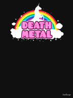 DEATH METAL! Funny Unicorn Rainbow Mosh Parody Design Shirt