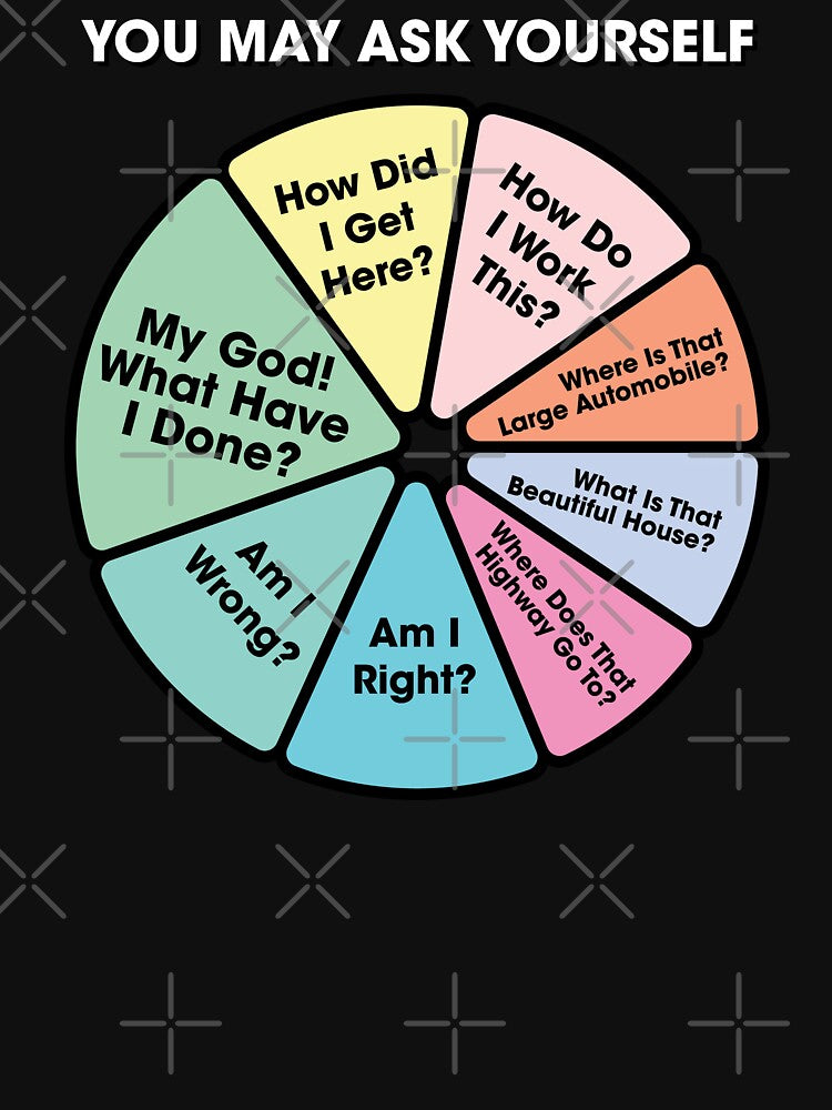 80's Music Retro Lyrics - You May Ask Yourself Pie Chart Shirt