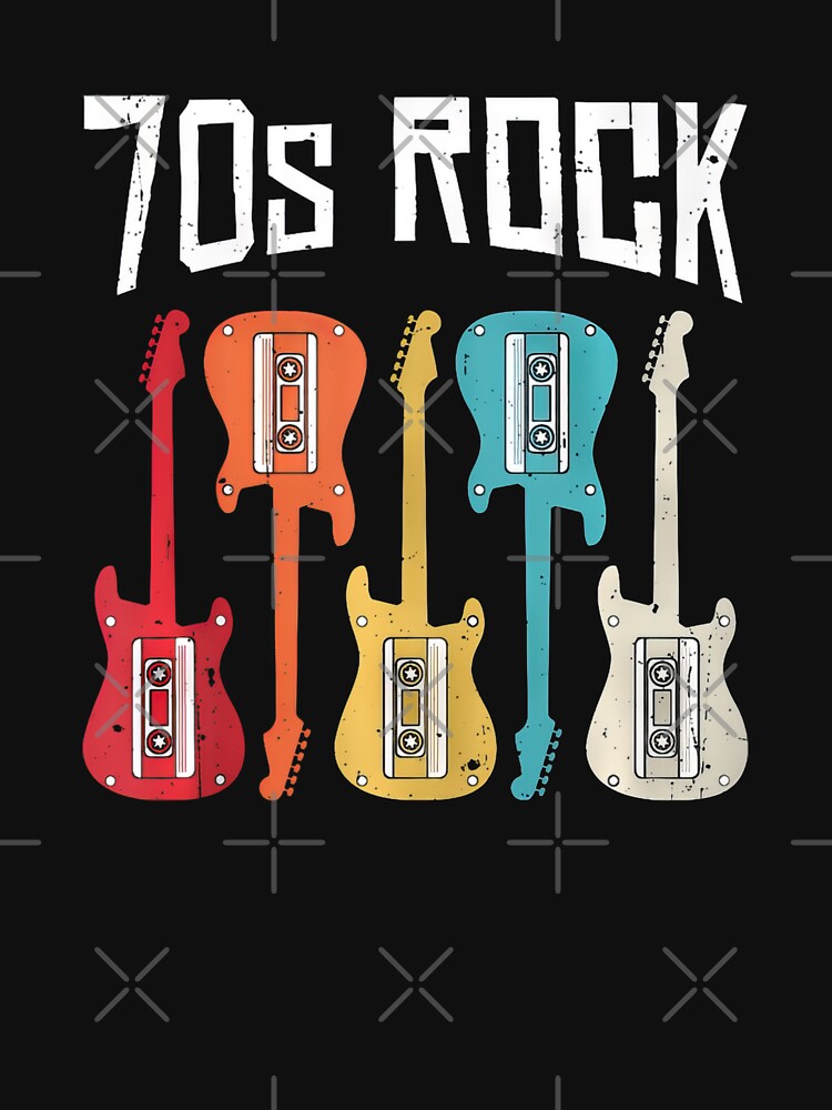 Colorful 70s Rock Graphic With Retro Guitar And Cassettes 9907 Shirt
