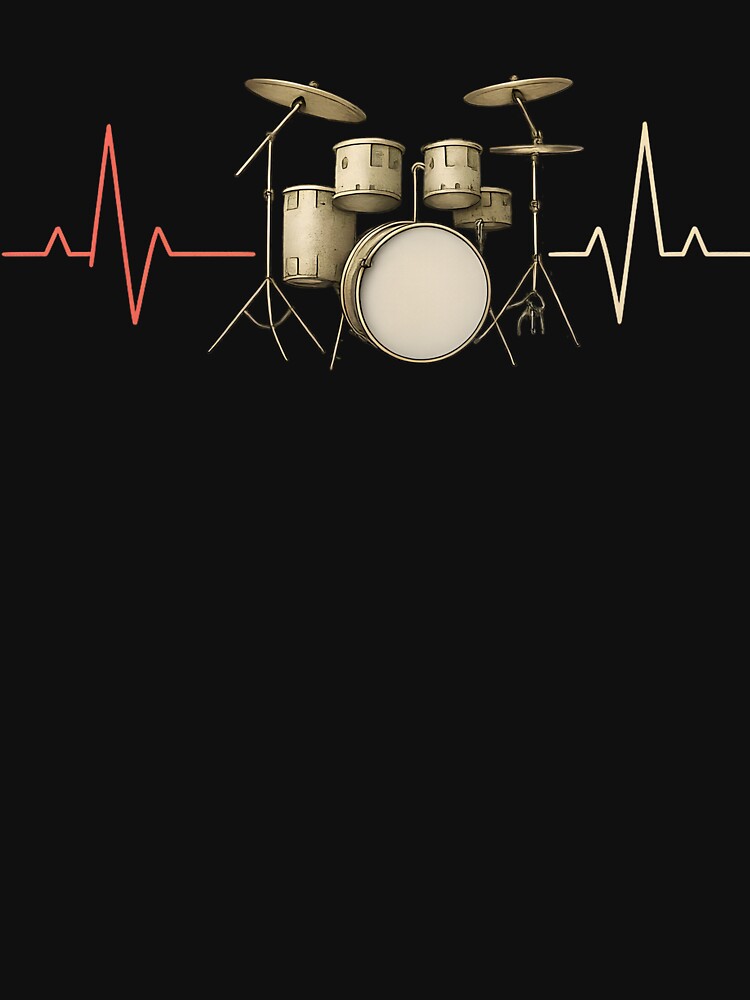 Music Lover Drum Heartbeat Drummer Shirt