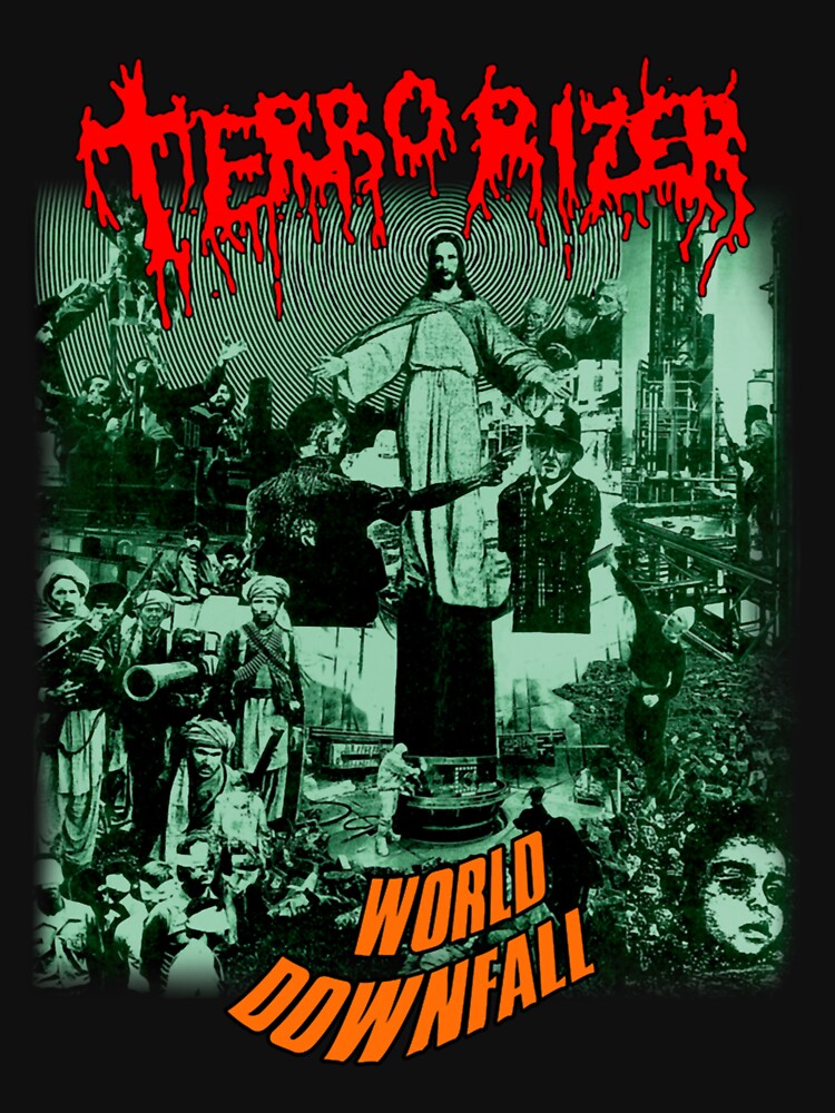 World Downfall By Terrorizer Old School Death Grind Metal Shirt
