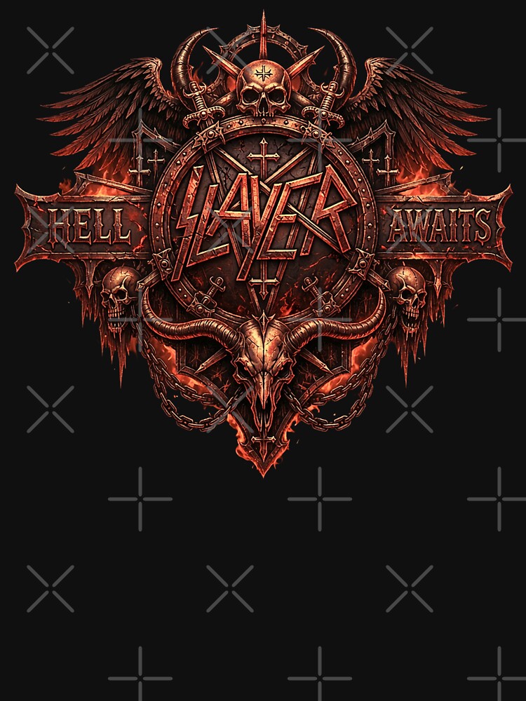 Slayer Gothic Skull Heavy Metal Crest Shirt