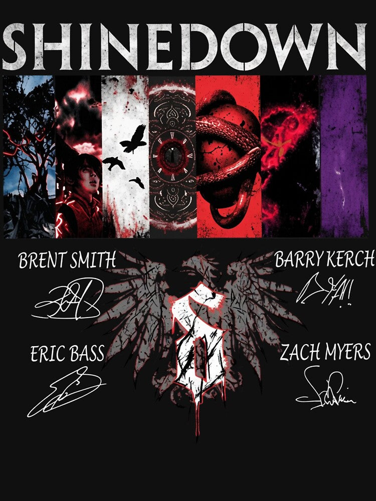 Shinedown Band Signatures Shinedown Rock Band Tour 2026 Shinedown Shirt