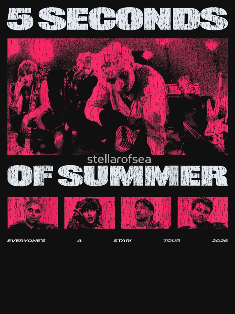 Retro 5 Seconds Of Summer Tour Photo Graphic Pop Punk Band Shirt