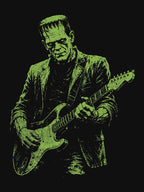 Frankenstein Monster Guitarist Vintage Horror Rock Music Shirt