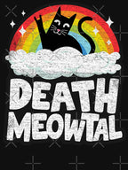 Death Meowtal Funny Cat Retro Rainbow Heavy Metal Cats Shirt