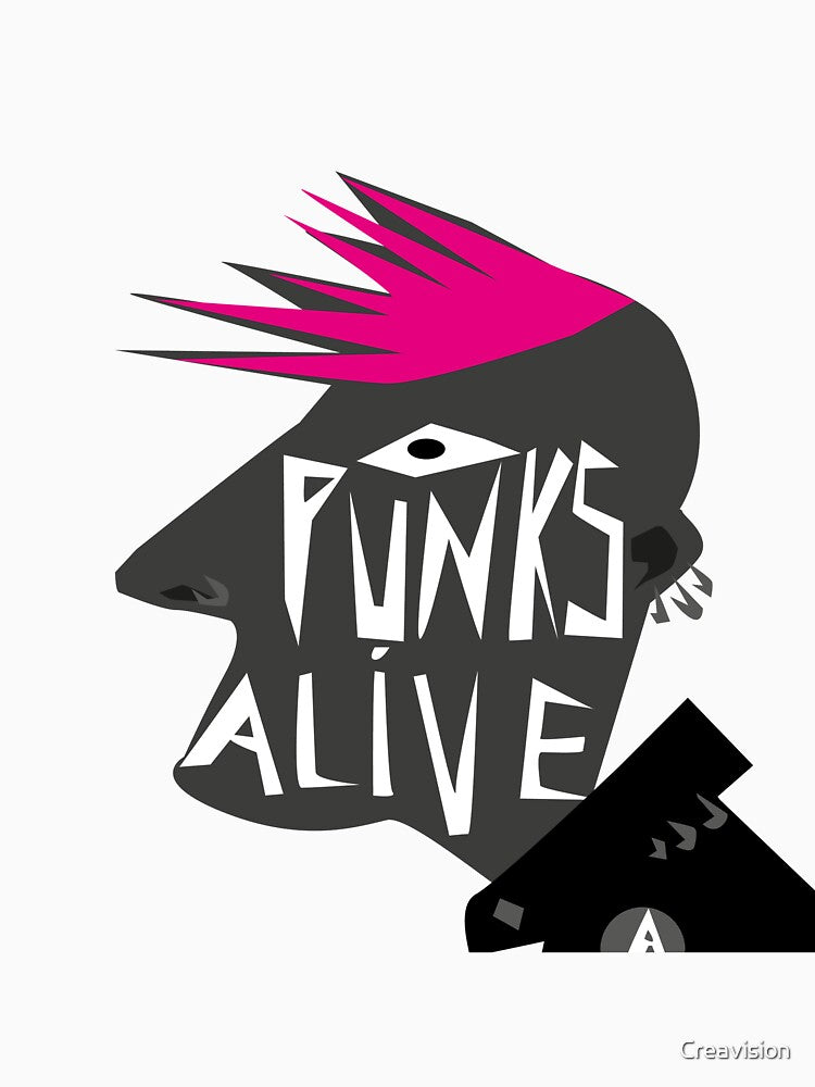 Punks Alive Concept Illustration With Punk Styled Man Shirt