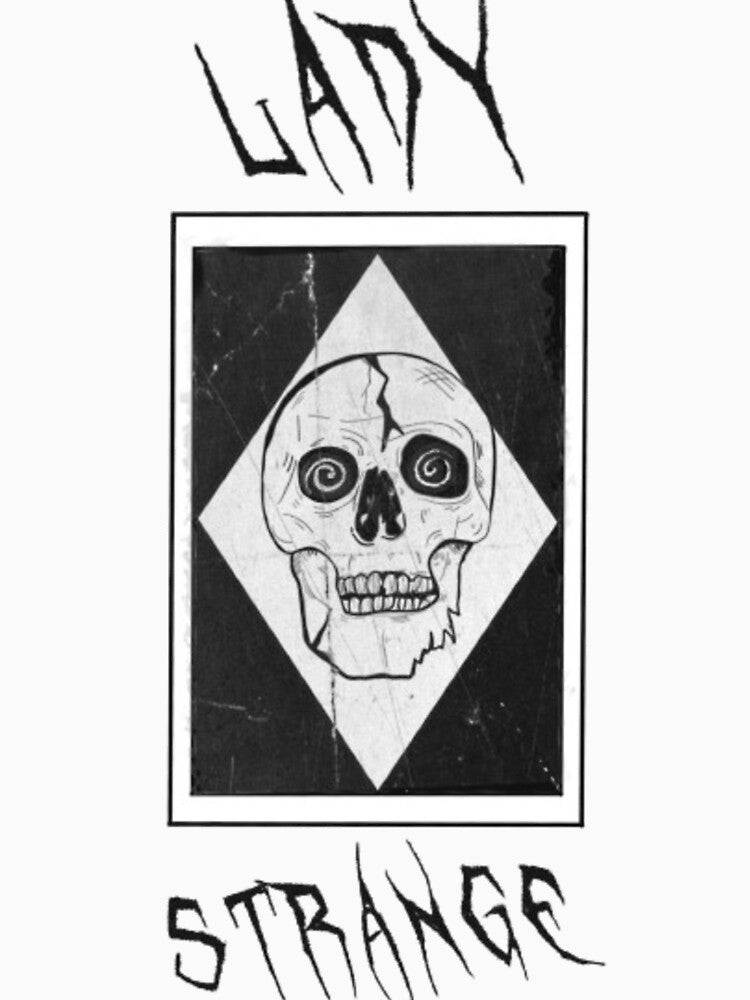 Lady Strange Skull Design Black Logo Shirt