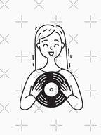 A Woman Holding A Vinyl With Both Hands Shirt