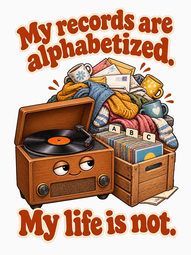 My Records Are Alphabetized My Life Is Not - Funny Vinyl Shirt