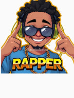 Cool Rapper Cartoon Logo Hip-Hop Digital Art Shirt