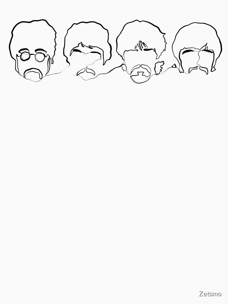 The Beatles One Line Drawing Art Print Shirt
