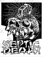 Pushead Septic Death Guitar Neck Thru Skull Shirt