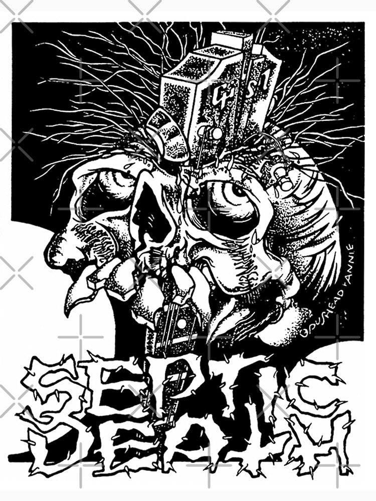 Pushead Septic Death Guitar Neck Thru Skull Shirt