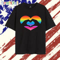 Rainbow Heart Love Hands LGBT T Shirt