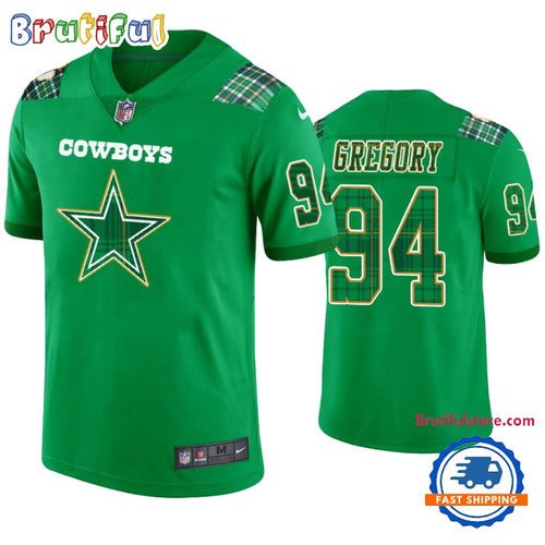 Randy Gregory Dallas Cowboys #94 Jersey St. Patricks Day Kelly Green Lucky Football Jersey