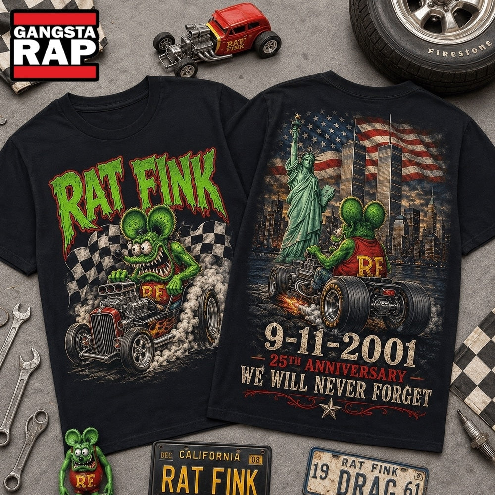 Rat Fink 911 Memorial 25th Anniversary 3D Shirt Hoodie T-Shirt