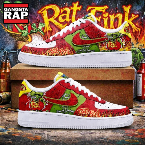 Rat Fink Hot Rod Art Custom Air Force 1 Shoes Sneakers, Music Air Force 1 Shoes