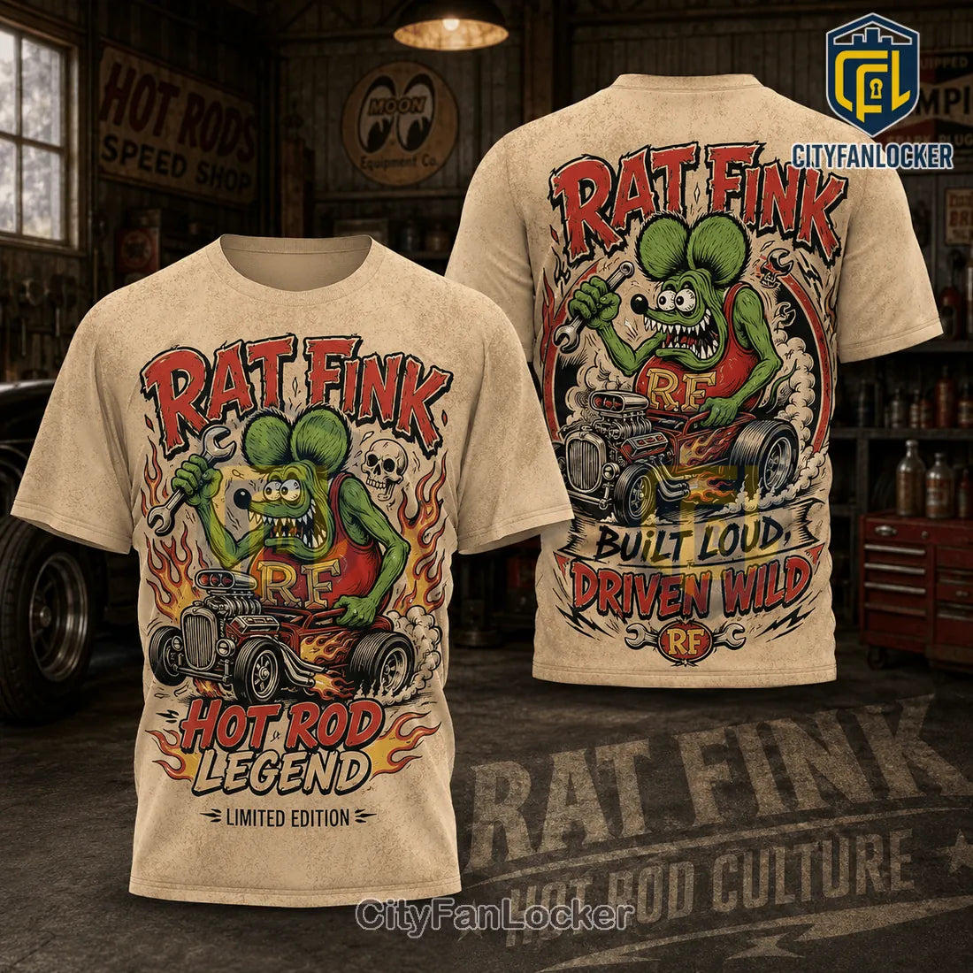 Rat Fink Hot Rod Legend Vintage Kustom Kulture T-Shirt
