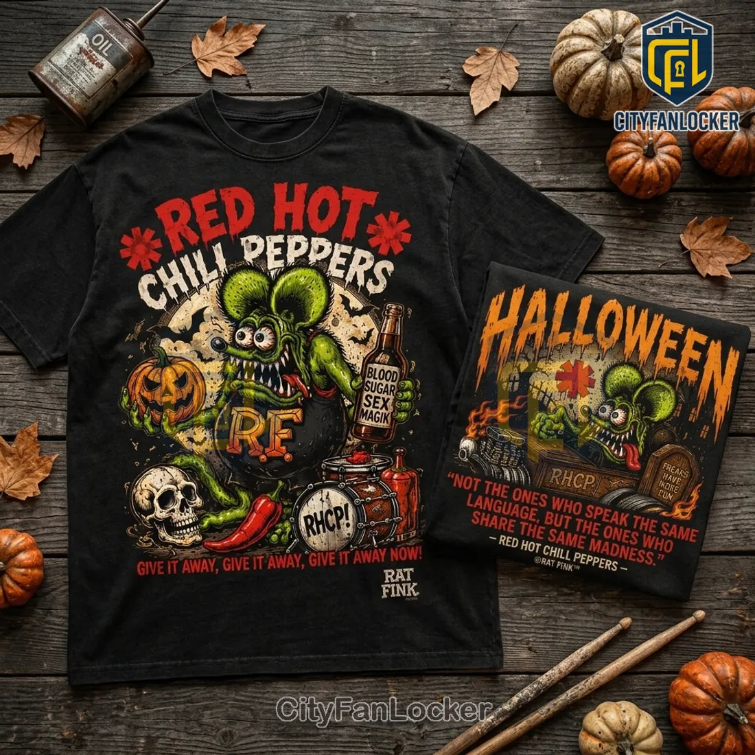 Rat Fink x Red Hot Chili Peppers Halloween T-Shirt
